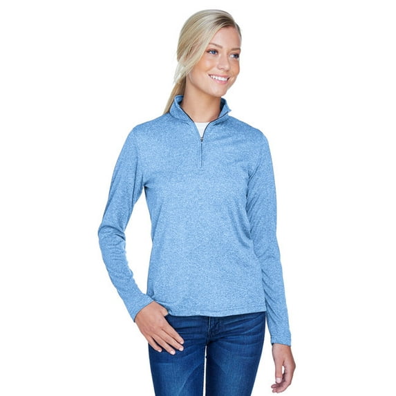 UltraClub Ladies 2 Pack Bundle Cool & Dry Heathered Performance Quarter-Zip Pullover Sweatshirt | Multipack (Available Sizes S-3XL)