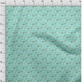 thumbnail image 4 of oneOone Georgette Viscose Turquoise Green Fabric Birds Rooster Sewing Craft Projects Fabric Prints By Yard 42 Inch Wide, 4 of 4
