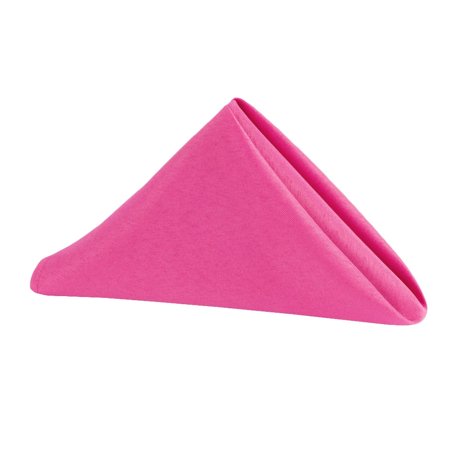 10 Pcs, Polyester Napkin 20"X20" - Fuchsia For Wedding Receptions, Baby Showers, Quinceaneras, Rehearsal Dinners, Birthday Parties, Catering