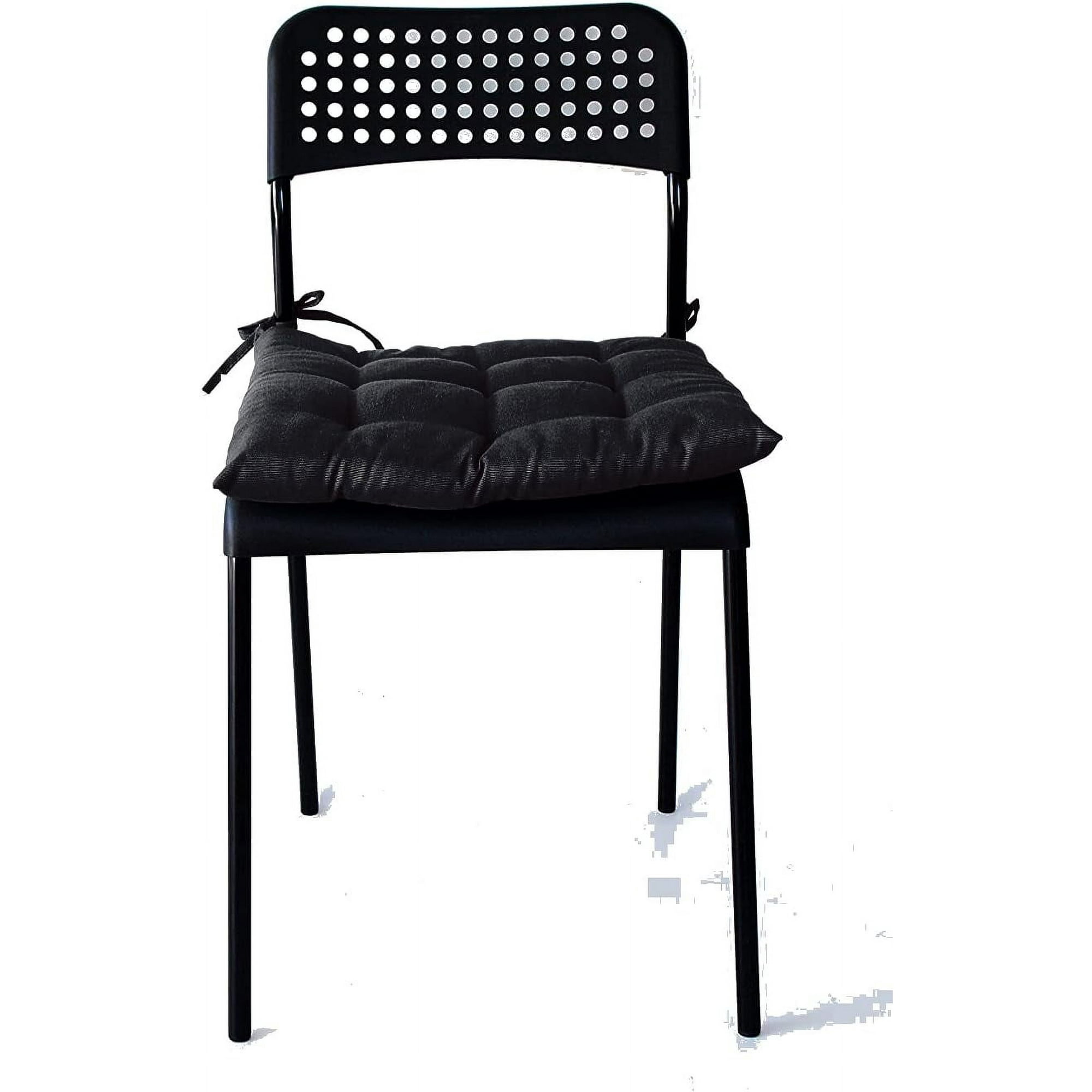 Yeashow Pack Of 4 Seat Pad For Dining Chair Garden Kitchen Chair Cushion Black Comfortable Chair Pads For Kitchen Seat Pads Black 40 X 40 Cm