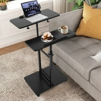 Standing Desk Converter, 36 Inch Height Adjustable Sit to Stand Riser Workstation, Sit Stand up Computer Home Office Desk, Desktop Converter for Laptop Computer with Keyboard Tray, Black