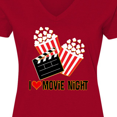 thumbnail image 4 of Inktastic I Love Movie Night Women's V-Neck T-Shirt, 4 of 5