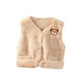 thumbnail image 6 of GYRATEDREAM Toddler Baby Boy Girl Fleece Vest Coat Sleeveless Waistcoat Fall Winter Warm Outerwear with Pockets for 4-5Y Yellow bear, 6 of 9