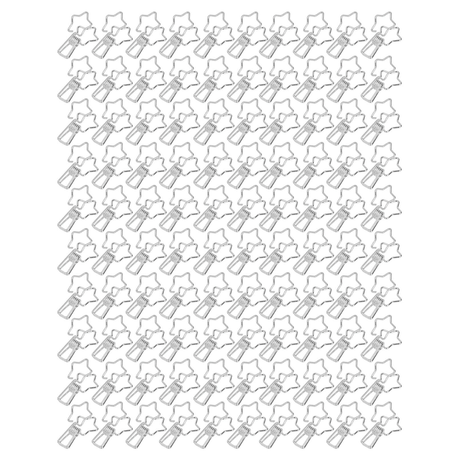 Star Binder Clips, Wire Binder Clips Simple Style Hollow Out For Papers