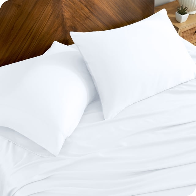 Bare Home Juego de Fundas de Almohada TENCEL™ - Lyocell Derivado Del Eucalipto - Estándar, Blanco
