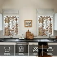thumbnail image 4 of Bohemian Tier Kitchen Curtains Set of 3 - Artistic Chic Paisley Design, Semi-Sheer Caf Curtains with Valance (54x18 + 27.5x36x2), Rod Pocket Window Treatment Panels, 4 of 5