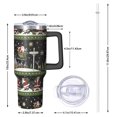 thumbnail image 2 of Black Christmas Santa Pattern Tumbler with Handle and Lid,40oz Double Wall Vacuum Insulated Tumbler,Cups Gift for Women and Men, 2 of 7