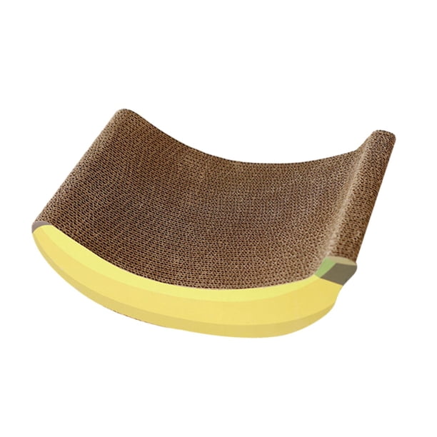 Alfombra rascadora para gatos, cama de cartón, juguete interactivo, duradera, rascador para gatos Amarillo S