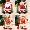 thumbnail image 5 of 4 Pcs Christmas Ornaments Set Cute Fashion Fabric Plush Doll Hanging Pendant Christmas Decorations for Tree Walls Windows Doors Home Party Garden Decor Gift (Santa Snowman Elk Bear), 5 of 7