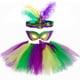 thumbnail image 2 of Falda de tul para carnaval para niñas pequeñas, disfraz festivo de carnaval, tutús para niñas, faldas de tul mullidas de color amarillo, verde y morado, 2 of 5