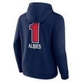 thumbnail image 3 of Men's Ozzie Albies Navy Atlanta Braves Fastball Player Name & Number Pullover Hoodie, 3 of 3