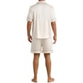 thumbnail image 3 of Conjunto de Pijamas de Satén INSPIRE CHIC para Hombre, Pijamas de Manga Corta de Dos Piezas con Bolsillos, Ropa de Dormir Suave en Color Champagne, 3 of 6