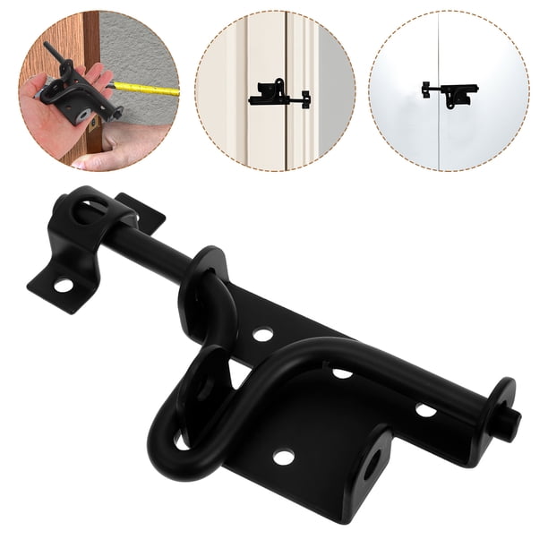 OFFIGAM 1Jgo Cerradura Para Puerta De Granja De Carbono Resistente Para Cercas Y Portones Exteriores Color Negro