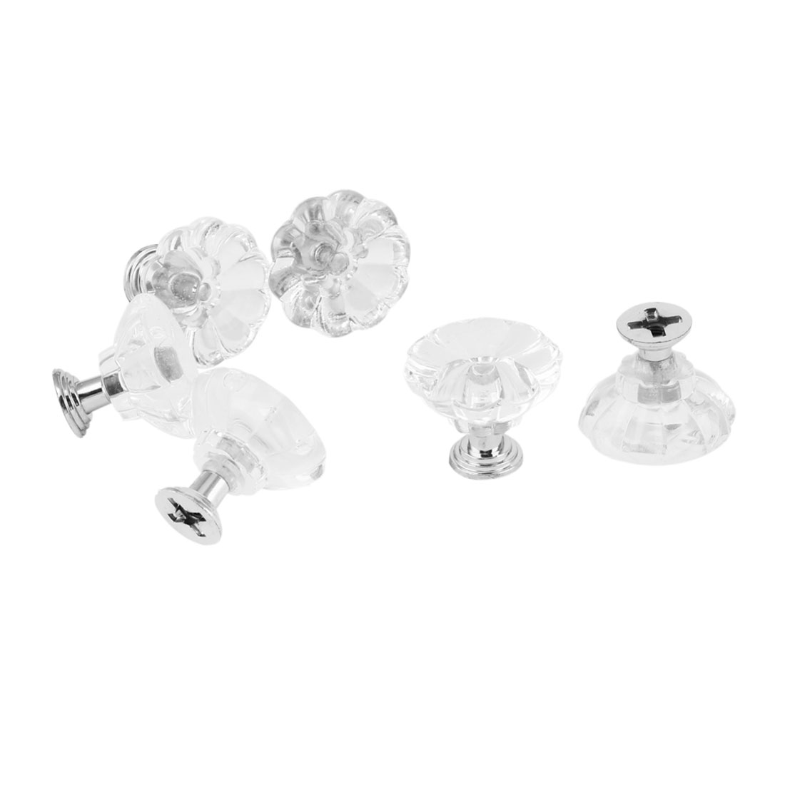 Uxcell Household Plastic Flower Design Drawer Pull Knob Handle