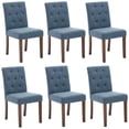 thumbnail image 3 of Juego de 2 Sillas de Comedor Tapizadas – Respaldo Alto con Botones, Patas de Madera Resistentes, Ribete de Tachuelas, Tela de Lino Suave, Asiento Acolchado Cómodo para Comedor, Cocina, 3 of 11