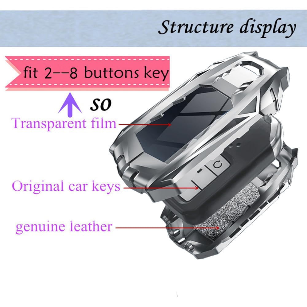 alloy Compatible Key fob Cover for Honda Accord Civic CRV Pilot Ridgeline Passport EX SI Touring 3 4 5 6 buttons