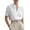 White, variant on Linen Shirts for Women Short Sleeve Band Collar V Neck Button Up Summer Blouses Business Casual Office Work Shirts