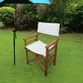thumbnail image 3 of Set of 2 Professional Director Chairs, Folding Artist Chair Portable Dining Height Directors Chair w/Natural Wood Frame and White Canvas, Lightweight Camping Lawn Chair for Backyard Beach, 3 of 7
