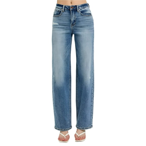 Risen Jeans - High Rise Wide Leg Baggy Jeans (32" Inseam) - PW21125
