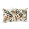 thumbnail image 5 of Ambesonne Leopard Throw Pillow Cover Pack of 2, Tender Abloom Watercolor, 2 Pcs-28"x28", Peach Ginger and Grey Teal, 5 of 5