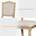 thumbnail image 5 of Set of 2 Dining Chairs with Upholstered Back & Seat, Farmhouse Kitchen Chair with Solid Wood Legs for Dining Room, Oak, 5 of 7
