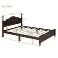 thumbnail image 6 of Queen Size Retro Style Wood Platform Bed, Bed Frame with Wooden Slat Support, Vintage Headboard, Retro Style Platform Bed No Box Spring Required, Easy Assembly, Dark Walnut, 6 of 8