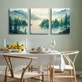 thumbnail image 7 of Green Forest Wall Art Set Nature Landscape Painting Canvas Prints for Living Room - 16"x24"x3 Piece Lake Sence Pictures Bedroom Office Modern Home Decor, 7 of 7