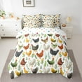 thumbnail image 2 of Homewish Bohemian Style Chicken 7 Pieces Bedding Comforter Set,Rustic Leaves Full Bedding Set,Colorful Farm Animal Fitted Sheet Flat Sheet For Girl Kid,Breathable Home Decor Reversible, 2 of 8