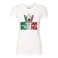 thumbnail image 2 of Wild Bobby Mexican King Latin Pride Women Slim Fit Junior Tee, White, Medium, 2 of 5