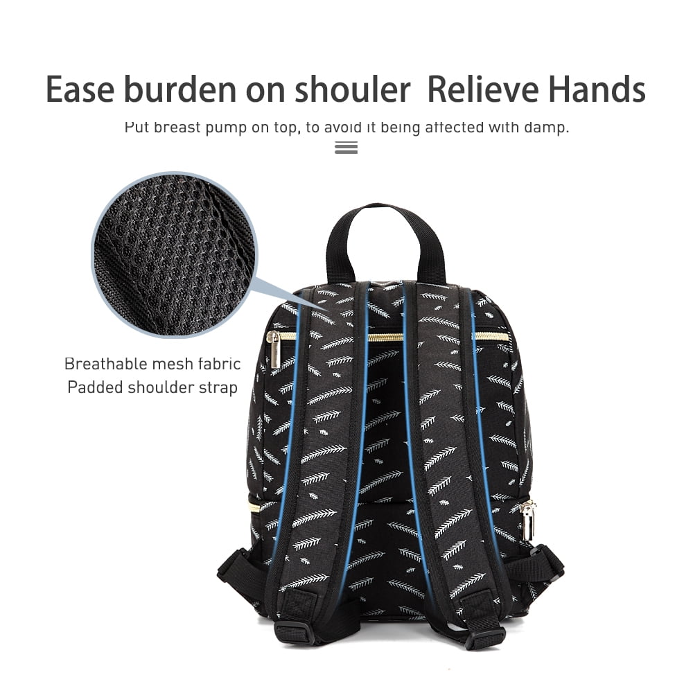 Anself - Insulated Breastmilk Cooler Bag Breast Pump Backpack Waterproof Double Layer Bottle ...