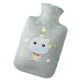 thumbnail image 2 of Botella de agua caliente de felpa de dibujos animados/relleno de agua caliente a prueba de fugas suave regalo calentador de cama de compresa Verde 500ml shamjiam Biberón Calentador, 2 of 9