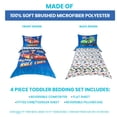 thumbnail image 3 of Todays Kids 4-Piece Race Cars Toddler Bedding Set for Boys - Toddler Bed Sheets and Comforter Set with Reversible Comforter & Pillowcase, Flat Sheet, Fitted Sheet, Breathable & Super Soft Microfiber, 3 of 9