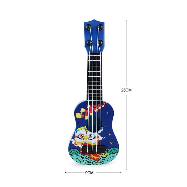 Mini guitarra de 4 cuerdas, instrumentos musicales, juguete educativo para niños (E Blue Lion) Ehuebsd Para estrenar