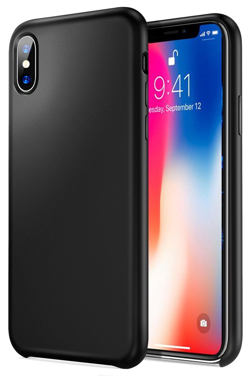 Case For Iphone Xs Max Black Liquid Silicone Ultra Soft Touch Skin Cover For Apple Iphone Xs Max Size 6 5 Model Iphone 10s Max Walmart Com