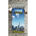 thumbnail image 3 of Ambesonne City Quilted Bedspread Set 2 Pcs, Central Park Midtown NYC, Twin Size, Blue Green Ivory, 3 of 3