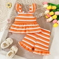 thumbnail image 4 of HAYIMI Toddler Girls Striped Camisole Tops And Lace Shorts Outfit Sets Casual Two Piece Summer Wear Classic Clothes Sets, 4 of 8