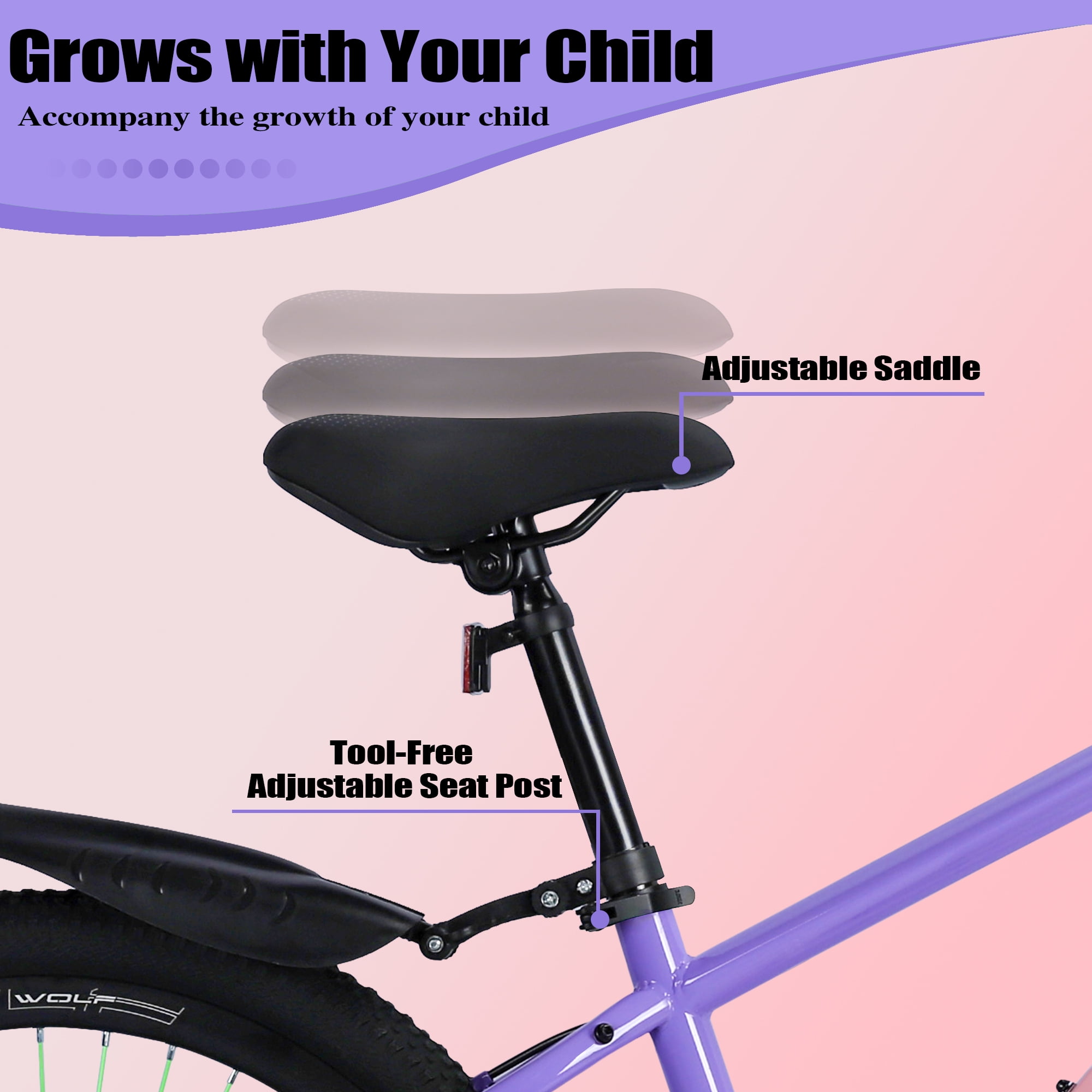 Bstjewey 20/24 Inch Kids Mountain Bike, Dual Disc Brakes, Suspension Fork, Ages 7-12