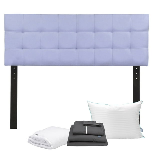 Cabecera Matrimonial Catania Lila+Almohada Royal+Protector Cloud+Sabanas Royal