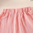 thumbnail image 6 of NOLDARES Toddler Baby Girl T Shirt Shorts Set Waffle Bow Sleeveless Slip Ruffle Tops Matching Outfit Spring Summer Clothes(Pink,12-18 M), 6 of 9