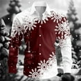 thumbnail image 2 of ZQUUVOU Men's Printed Casual Shirts Long Sleeve Button Down Collar Patterned Business Dress Tops for Office Burgundy, 2 of 3
