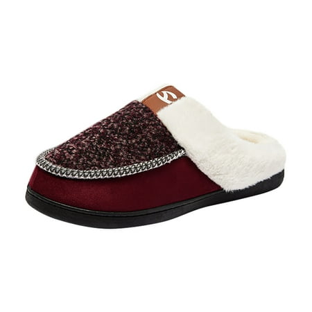 

GNEIKDEING Winter Couple s Same Style Non Slip Plush Warm Home Casual Cotton Slippers Gift on Clearance