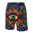 thumbnail image 4 of Logiee Vibrant Psychedelic Eye Print Mens Swim Trunks Quick Dry Board Shorts,Breathable Hawaii Beach Shorts Swimwear Bathing Suits-Medium, 4 of 6