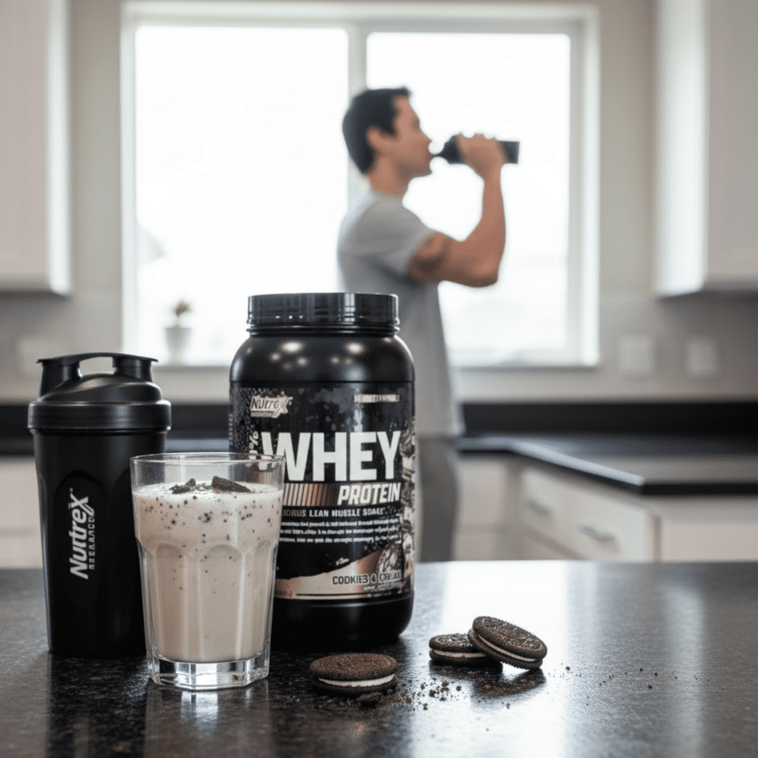 Nutrex Research 100% Whey Protein Powder Concentrate and Isolate Cookies and Cream 2lb