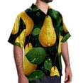 thumbnail image 2 of pear Men's Short Sleeve Poplin Shirt, Casual Printed Button Down, Summer Beach Hawaiian Shirts, Unisex, 2 of 6