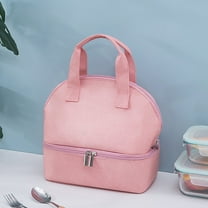 Huayishang Lunch Box for Women Lunch Bag for Women Double Compartment Insulated Tote Lunch Bag Waterproof, Kitchen Essentials Clearance Sale Pink