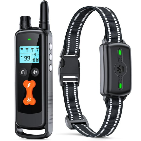 Dog Training Collar with Remote, Dog Shock Collar with 4 Training Modes, IP68 Waterproof Rechargeable e Collar for Large Medium Dogs with Beep S