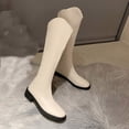 thumbnail image 5 of Women's Knee High Boots Round Toe Back Zipper On Comfortable Fashion Fall Winter Boot Beige 4.5, 5 of 7