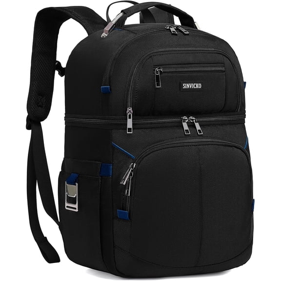 Insulated Cooler Backpack Double Deck Leakproof Lunch Backpack for Men and Women