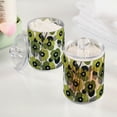 thumbnail image 2 of Yayeee 2 Pack Qtip Holder Bathroom Cotton Swab Canister with Lid Clear Dispenser Set, Gray Floral, 2 of 6
