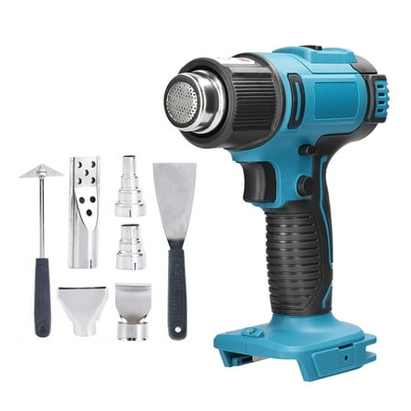

moobody Cordless Handheld Hot Air Machine Lithium Rechargeable Heating Equipment Temperatures Adjustable Power Tool with 5 Nozzles 2 Scrapers Compatible with Makita 18V Lithium Battery